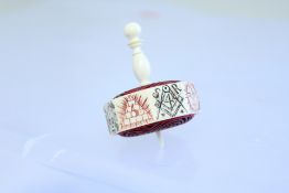 Bone masonic spinning top 8 sided