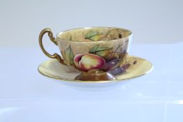 Aynsley Orchard cup & saucer both signed by N.Brun