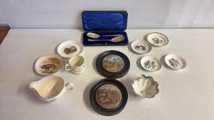 Assorted ceramics and decorative items with boxed spoons
