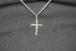 Silver cross & chain