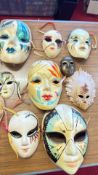 Group of Venetian-Style Painted Carnival Masks