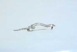 Silver & crystal lizard brooch