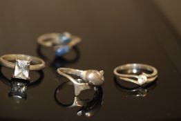 4 Silver rings