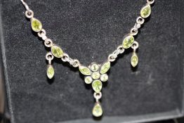 Boxed silver peridot necklace