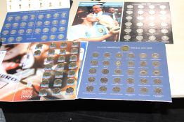 Large collection of football themed coins