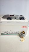 Marklin Metall Mercedes-Benz W196 model car, boxed, with Steiff teddy bear