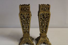 Antique french jape freref gilt bronze urn (pair) - gothic demon satyr design