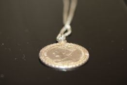 Silver coin necklace