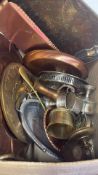 Group of copper, brass and silver-tone metalware