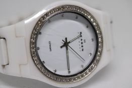 Skagen Ceramic Ladies XL Quartz Watch with Gemmed