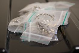 Collection of assorted silver earrings