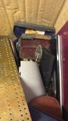 Assorted small collectibles and ephemera including Irish pegged game board