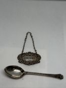 Silver spoon & silver necklace label 27.8g