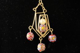 Yellow metal chain & pendant untested 13.8g