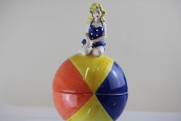 Art deco girl on lidder orb