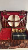 Wicker Picnic Hamper with Fitted Picnic Service
