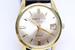 Vintage gents gold plated Everite King 21 jewel swiss made mechanical watch