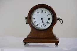 Edwardian inlaid mantle clock