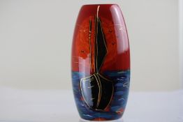Anita Harris sailing boat vase signed in gold