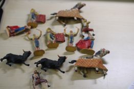 Collection of early matador figures