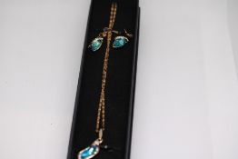 925 silver chain pendant & earring set