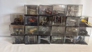 Group of Star Wars Spacecraft Scale Models in Display Cases