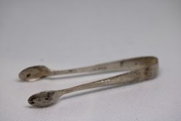 Pair of silver sugar tongs