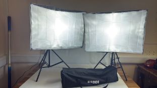 ESDDI studio softbox lighting kit with tripods and carry case