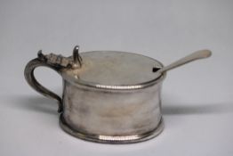 Walker & Hall mustard pot with blue liner