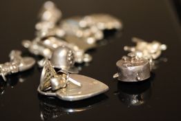 Collection of silver charms