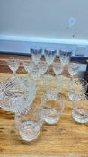 Group of cut crystal glassware