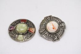 2x Celtic style pin brooches