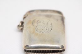 Victorian silver vesta case Chester 1902 Weight 26