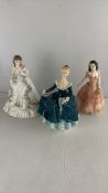 A group of Royal Doulton and Coalport bone china lady figurines, including Janine HN 2461 (1970)