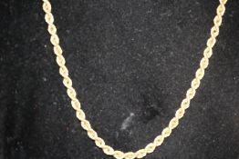 9ct Gold rope chain Length 49cm 7.8g