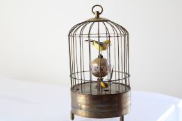 Brass bird cage clock