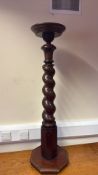 Barley-twist Hardwood Pedestal Stand