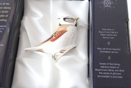 Boxed Royal crown derby crested tit with gold stop