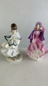 2 Coalport Bone China Figurines, Visiting Day and ˜Ladies of Fashion: Colleen