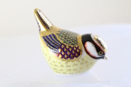 Royal crown derby blue tit with gold stopper