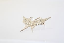 Silver butterfly brooch
