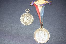 Silver masonic medal BRO.C.BARRY VERNON LODGE toge