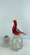 2 Decorative Art Glass Ornaments