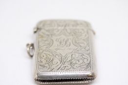 Large Victorian silver vesta case Weight 37.4g