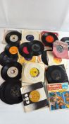 Group of assorted 7-inch vinyl singles with Read&Hear Davy Crockettâ Peter Pan Classics book-and-