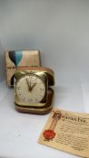 Westclox Key Wound Travel Alarm Clock in box with