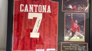 Framed Eric Cantona Signed Manchester United No.7 Shirt Display