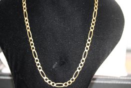 9ct Gold Figaro chain Length 51 cm Weight 17g
