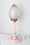 French Art Deco pink Bakelite table lamp circa 193