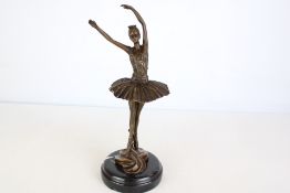 Bronze dancer ballerina figure on marble base